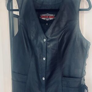 Silver Jeans Black Leather Vest